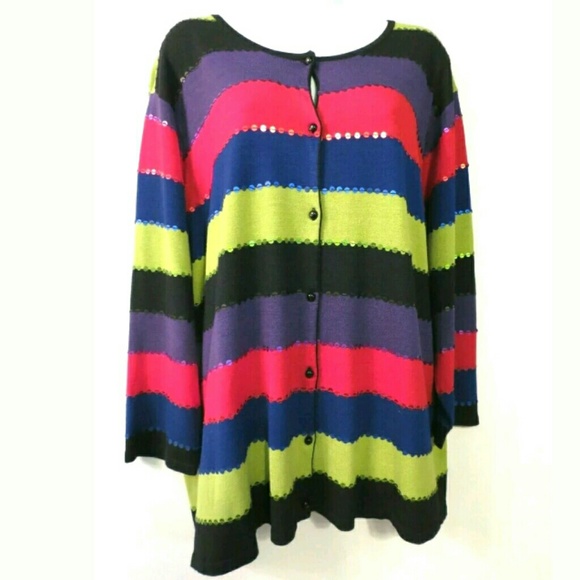 Coldwater Creek Sweaters - Coldwater Creek Silk blend sequin cardigan sweater